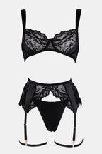 Valora Black Lace Lingerie Set